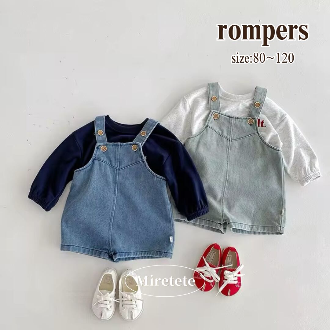 【取寄】オールシーズン着回せるハーフパンツオーバーオール