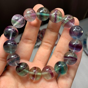 大玉✩透明度有✩バイカラーフローライトブレスレット