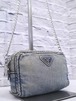 【レア】PRADA プラダ CANAPA カナパ ダメージ加工 デニム チェーン ストラップ クロスボディ ショルダー カメラ バッグ ポーチ ポシェット