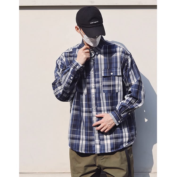★CUSTOM WOVEN PLAID POCKET SHIRT　　　A0785