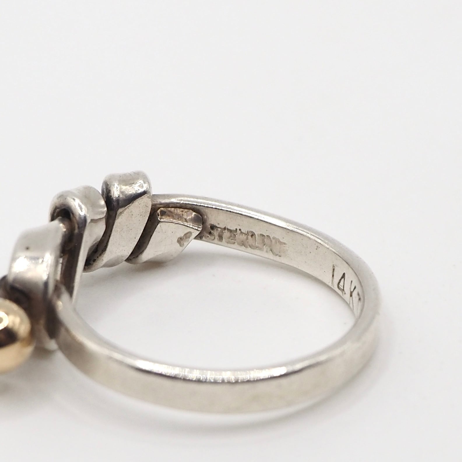 Tiffany&Co. 約9号 フック&アイ コンビ リング シルバー925 K14