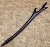 C-Moon(シー ムーン) 天然木 かんざし 黒壇 一本簪 シンプル 木製 一本 髪飾り 和装 (龍角)