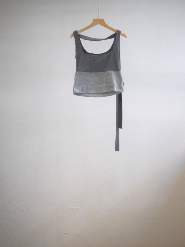 Multi Way Tie Tank Top / CHARCOAL × GRAY