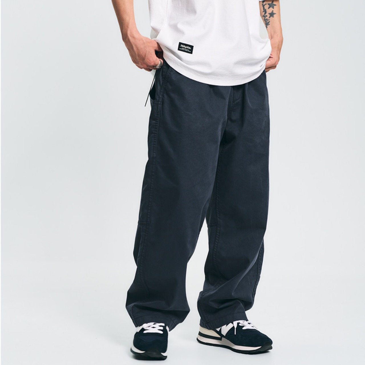 ドローストリング・ワイドストレートパンツ N3606 - 12