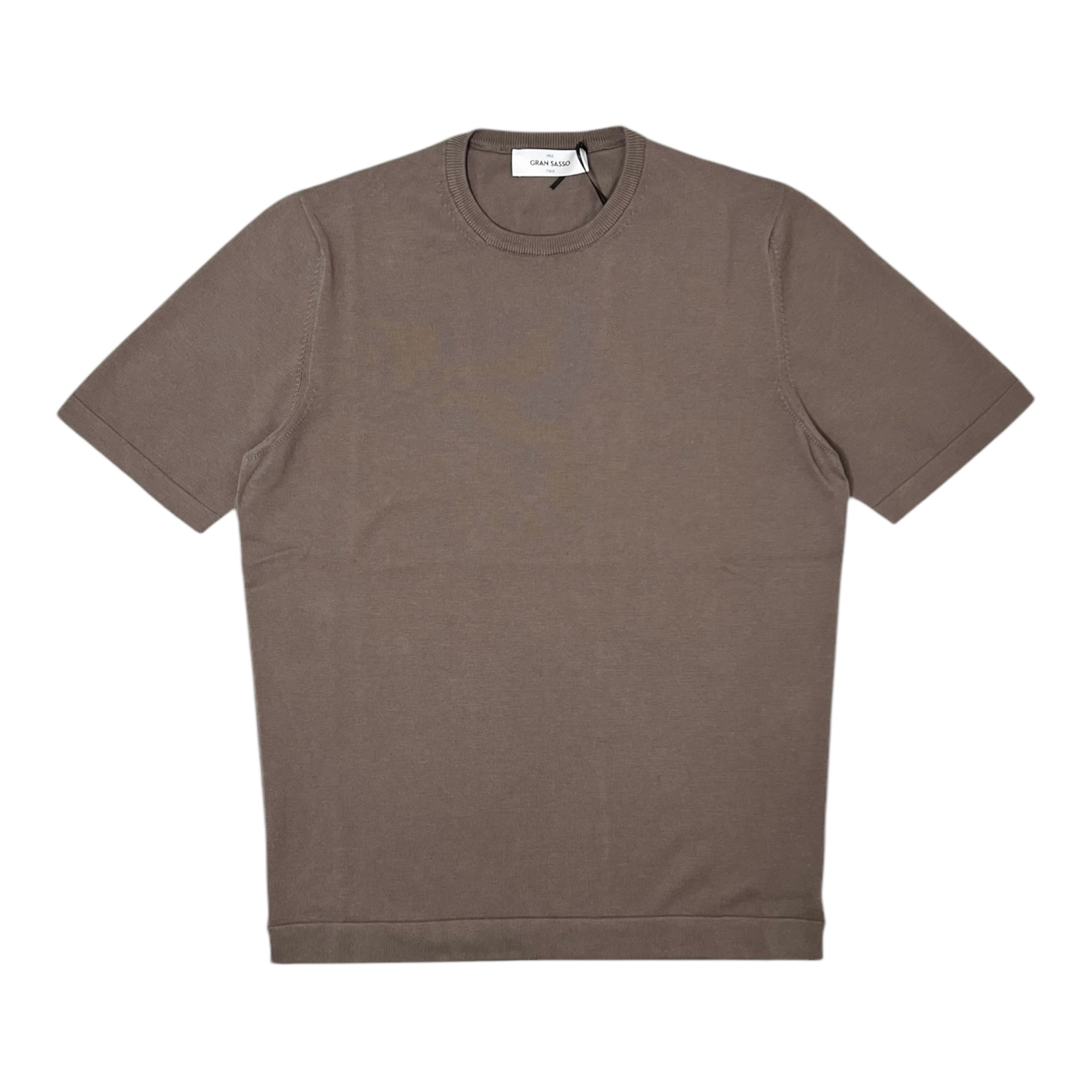 GranSasso(グランサッソ) Short Sleeve Softcotton 12G Crew Neck Knit Tee(58138/18120/140)/LT.BROWN