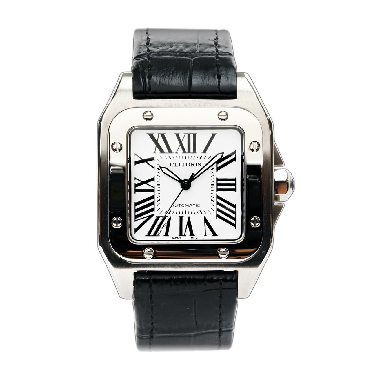 【Clito●is】Men's WATCH SILVER TANK DESIGN メンズ ウォッチ 機械式ムーブメント 男性用腕時計