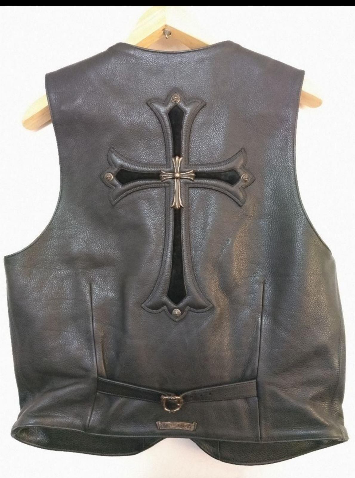 CHROME HEARTS クロムハーツ ラージクロス レザーベスト | chromehearts