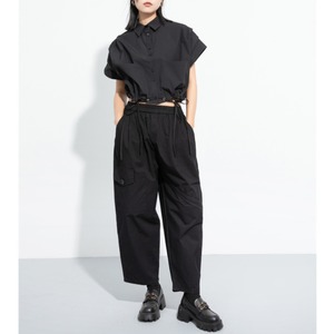 ストラクチャード ショートスリーブ クロップドシャツ    000106