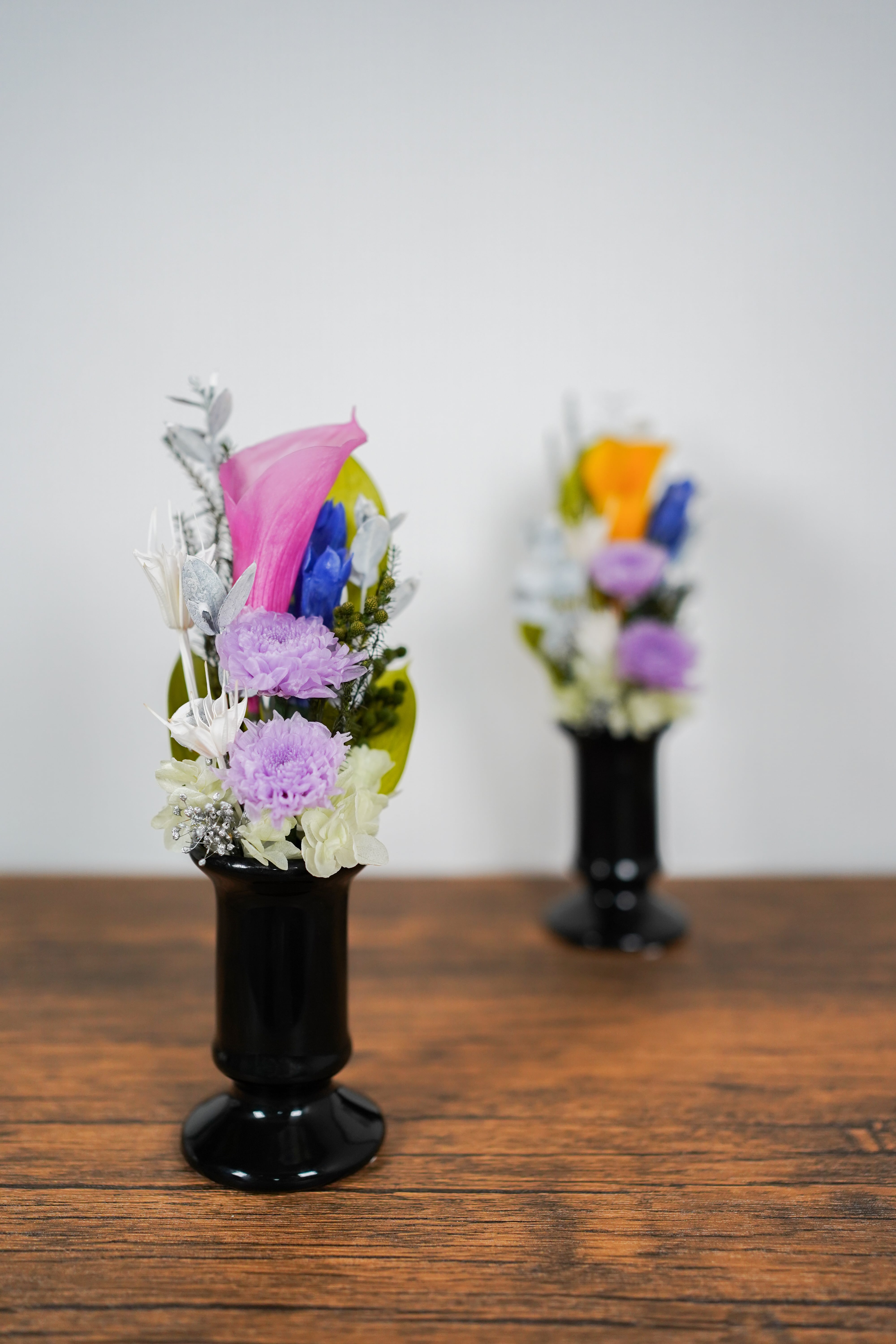 期間限定プリザーブドフラワー仏花】彩風ピンク（一基）｜お供え花