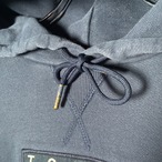 90s TOMMY JEANS プルオーバーパーカー　リフレクター　袖プリント　ネイビー　XL トミー