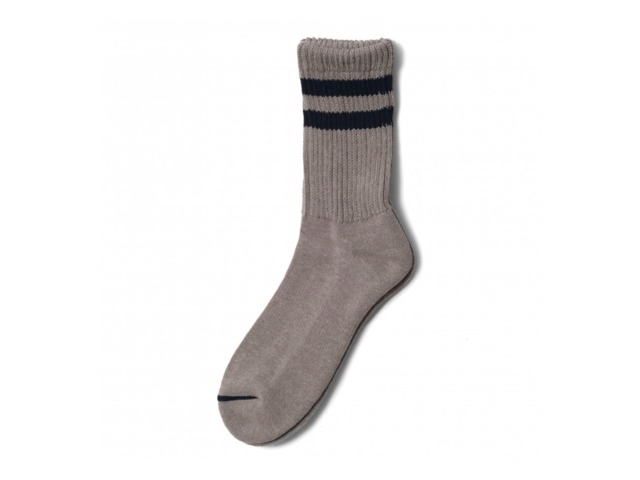 日本製・COMFY SOCKS LINE LOW CREW (COOL GREY/NAVY)