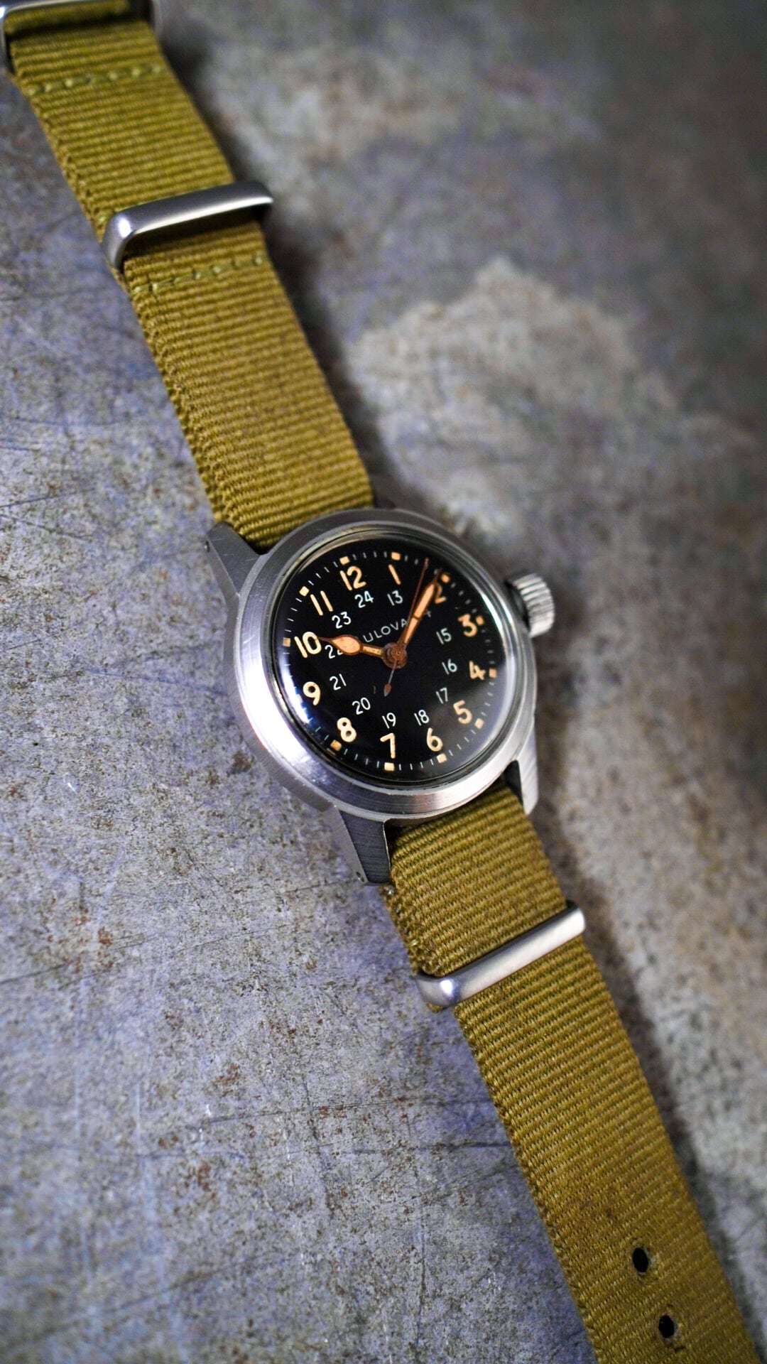 ハ*チ様 BULOVA ブローバUSAミリタリーウォッチ　 　ジャンク 1950-1960s】BULOVA ブローバ 米軍(アメリカ軍) MIL-W-3818A 《軍用