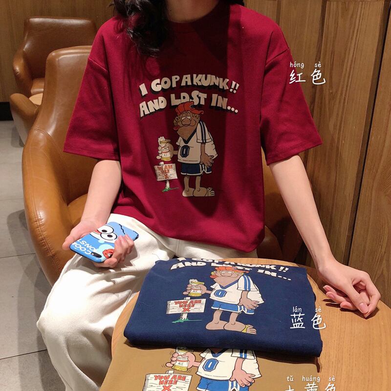 2020年秋冬の半袖Tシャツレディース新バージョンのルーズボトミングシャツ学生ワイルドソーシャル女性ネットレッドシャツ YY-ファッション45164160710