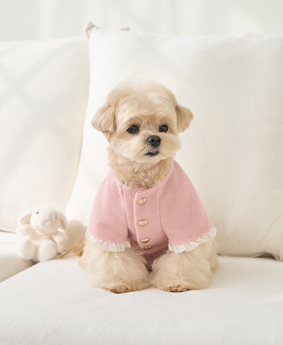 予約【bowbow】Je t'aime Cardigan (rose pink)