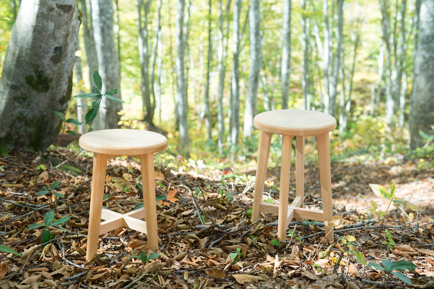 日本の森の木・国産無垢材 スツール | one2