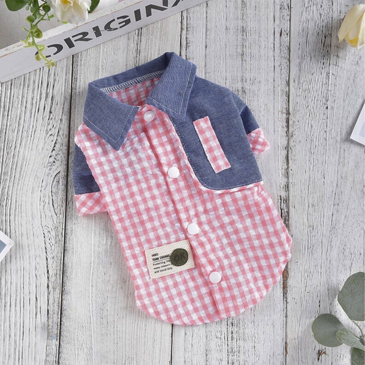 バイカラーチェックシャツ♡0149