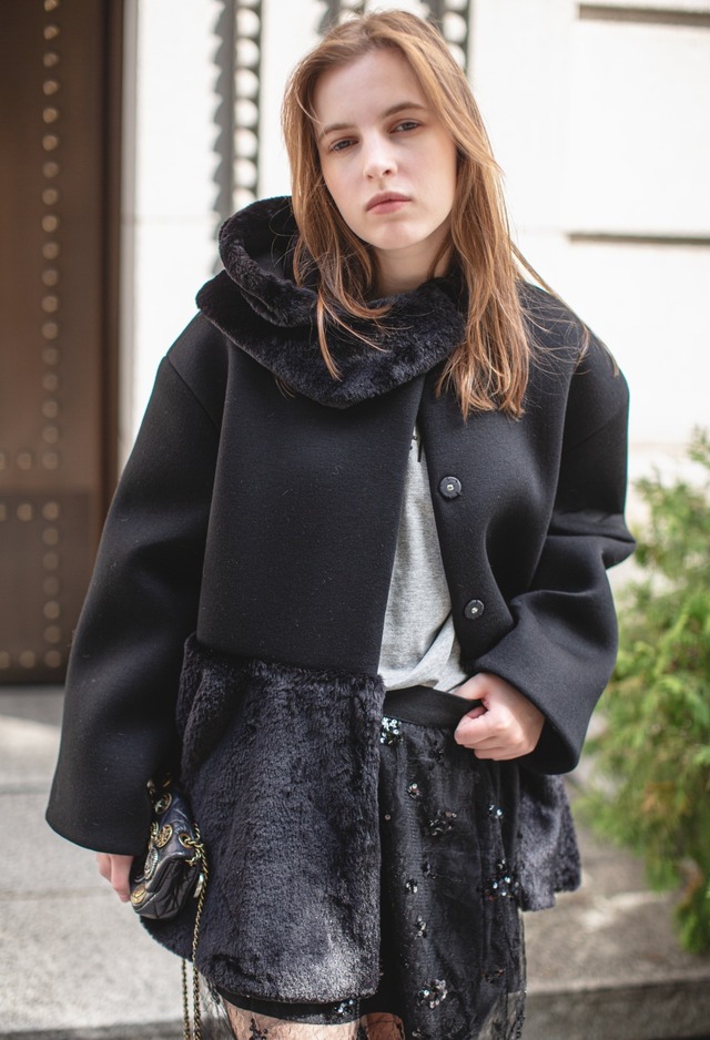 （original）マシュマロファーコート(ファーハットとSET)　ホワイト・ブラック