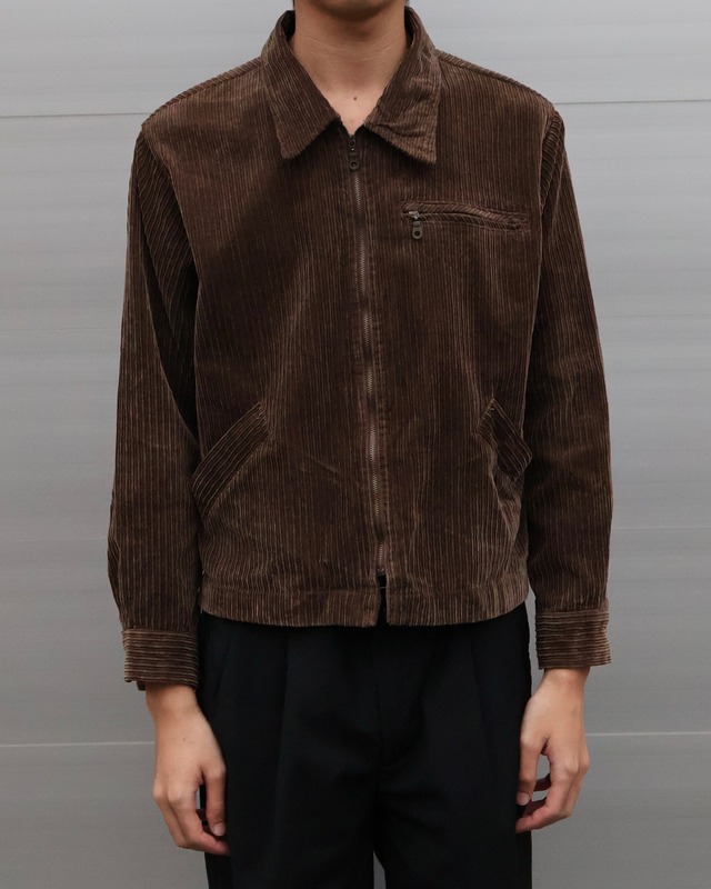 Corduroy zip blouson