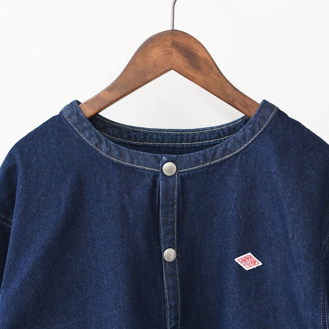 DANTON [ダントン] W DENIM COLLARLESS JACKET [DT-B0397DNS] デニム