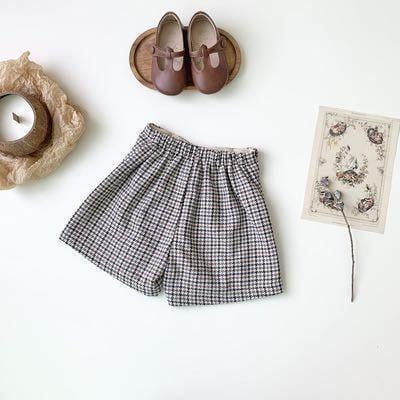 千鳥格子☆サスペンダー付き★ショートパンツキュロット★36 千鳥柄サスペンダーショートパンツ | Lilyme selectshop