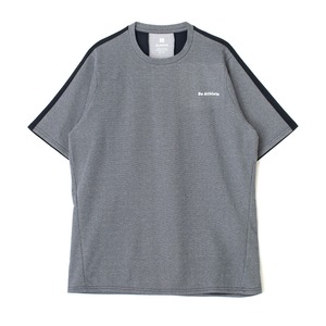 高ストレッチ性素材  sports short sleeve t-shirt　gray/navy　Ba24-013