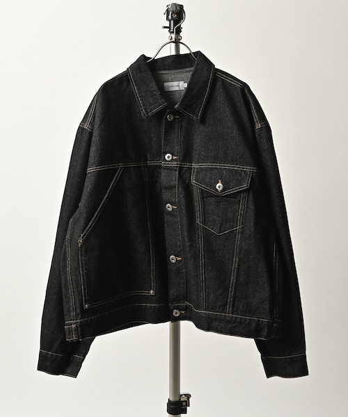 ATELANE Rigid Denim Trucker Jacket (BLK) 25A-23122