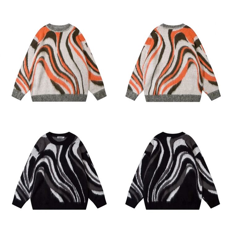 ★COLOR BLOCK ROUND NECK SWEATER　　　A0823