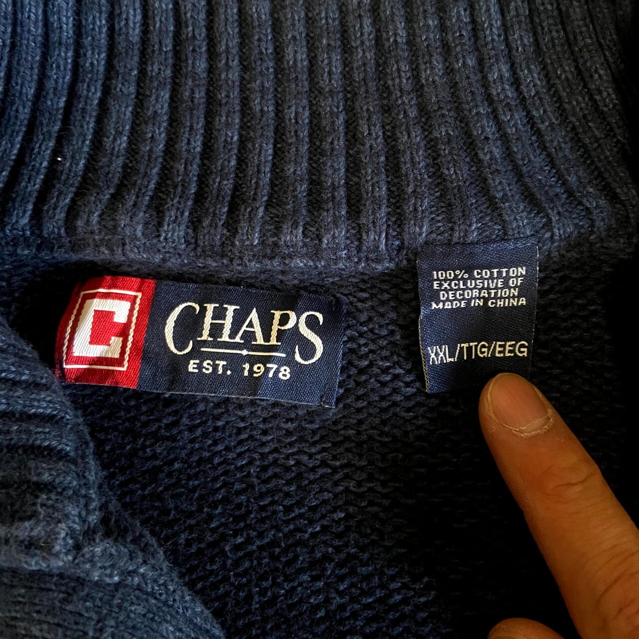 チャップス CHAPS ハーフボタン コットンニットセーター メンズL /eaa368685