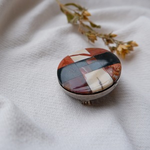 Mookaite cross シルバーブローチ (fur-97)