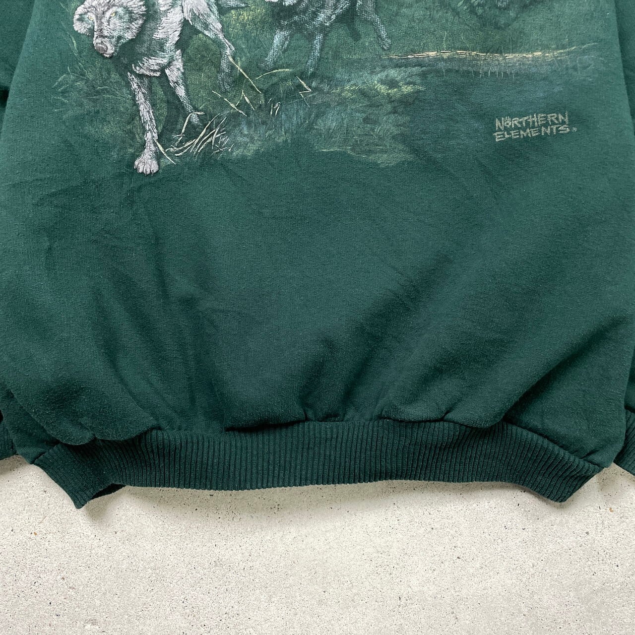 90年代 カナダ製 NORTHERN ELEMENTS オオカミ アニマル刺繍