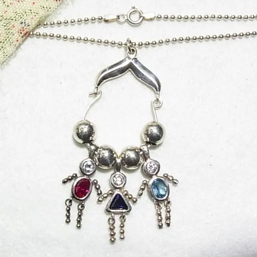 シルバー製、子供３人のペンダントネックレス　コスチュームジュエリーのセール通販  11562S