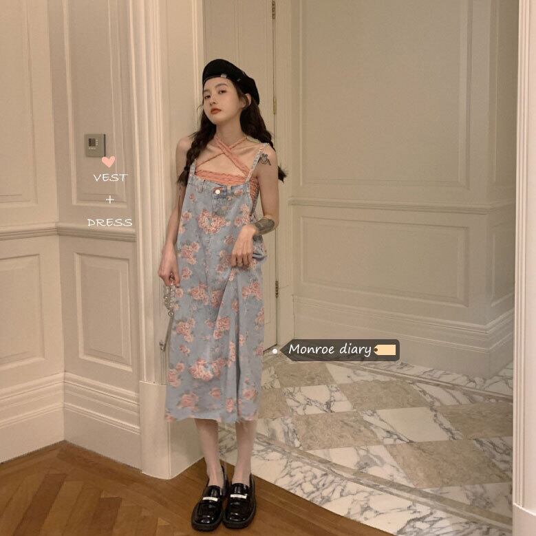 スタンダードサマードレス レトロ ストリート 大人ガーリー スウィート キュート カジュアル 夏物 モンロー82960959846