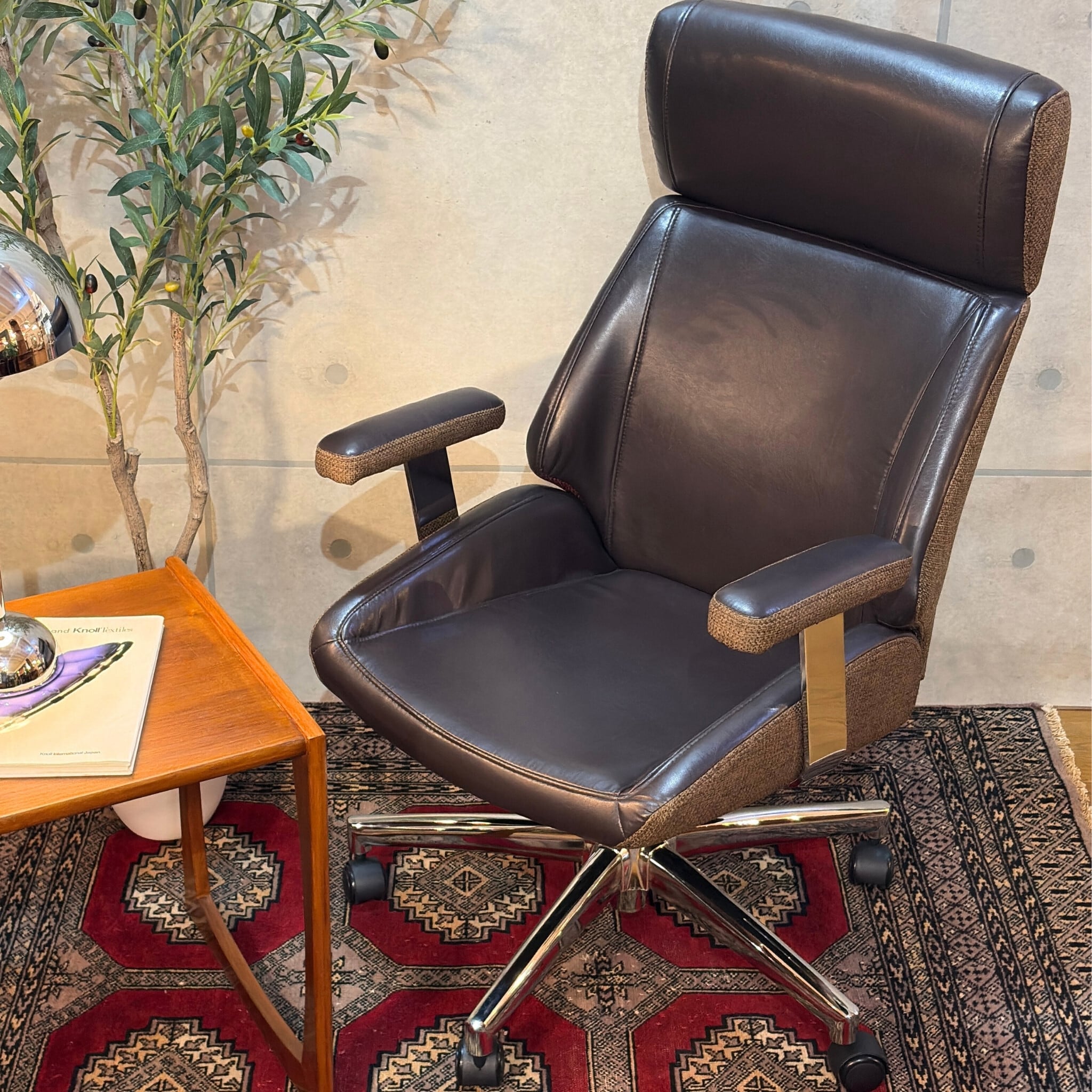 新品】ヴィンテージ風 デスクチェア WP | レザー×ファブリック