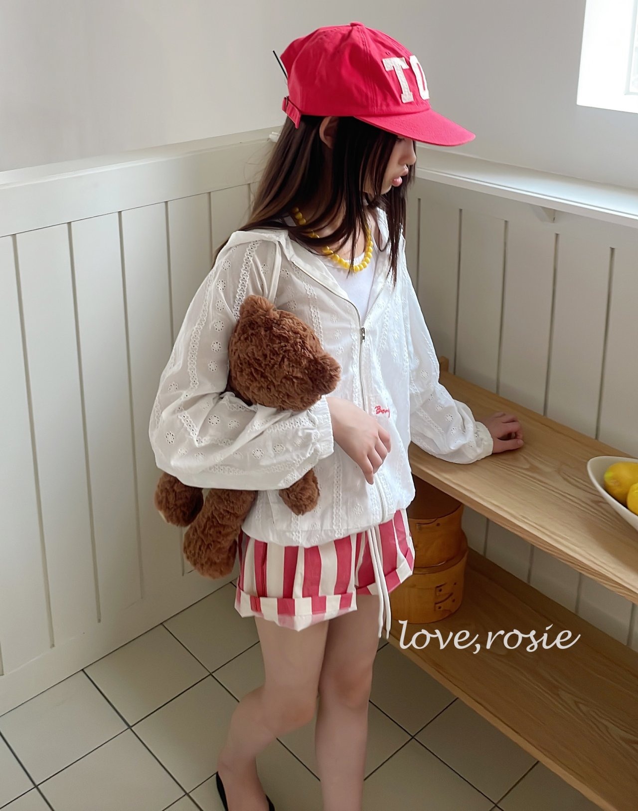 [LOVEROSIE] Punching Bonjour Zip-up top +fee1 / [러브로지] 펀칭봉쥬르집업