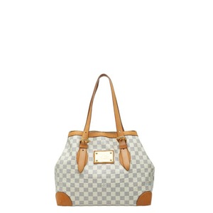 ルイ ヴィトン ダミエ アズール ハムステッドMM トートバッグ N51206 ホワイト PVC レザー レディース LOUIS VUITTON 【中古】