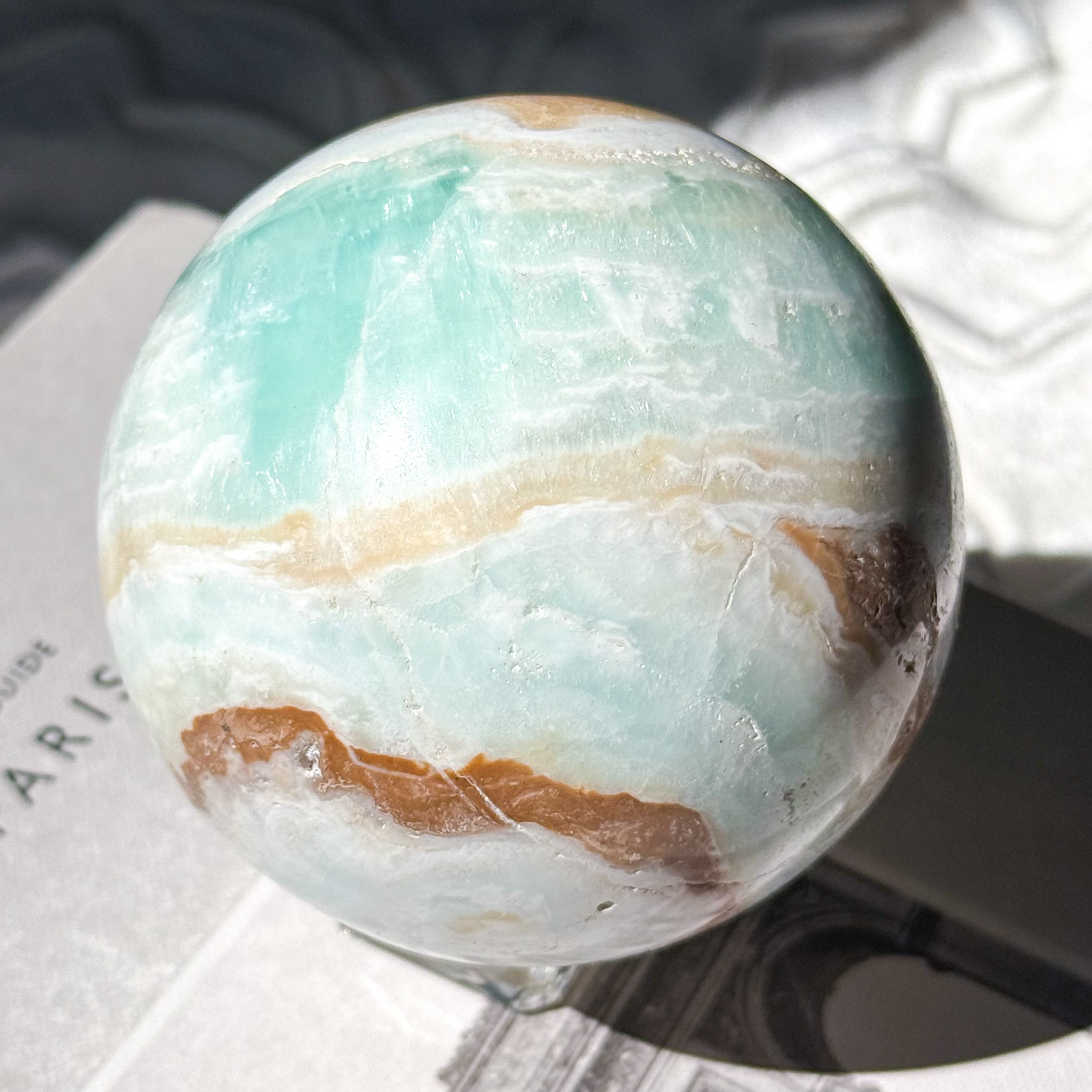 Caribbean Blue Calcite Sphere 13 ✧ カリビアンブルーカルサイト