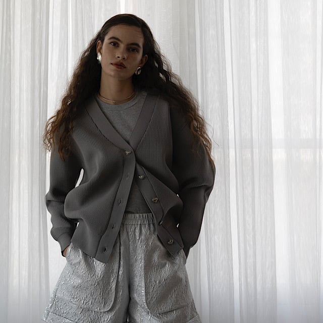 ハートボタンカーディガン(グレー) | LINKABLE 