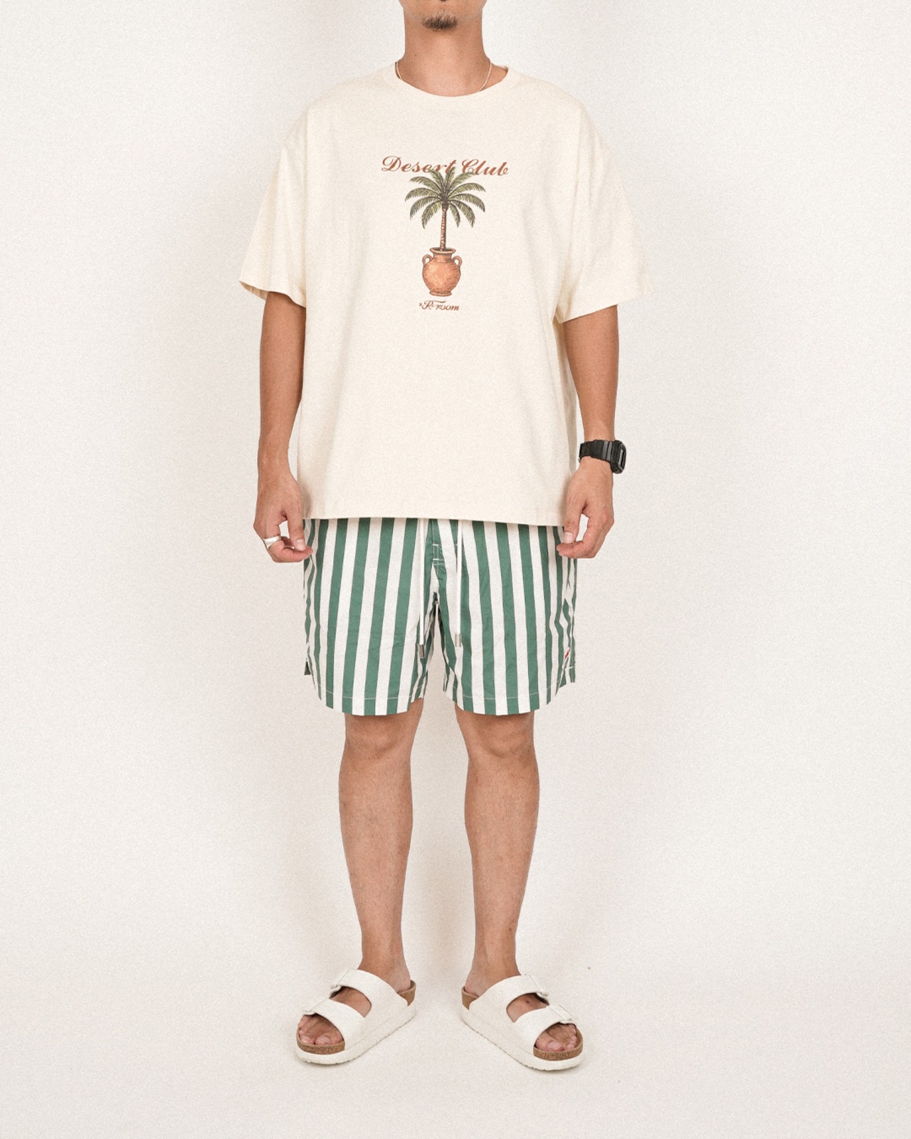 【#Re:room】DESERT CLUB PALM TREE PRINT T-SHIRTS［REC858］