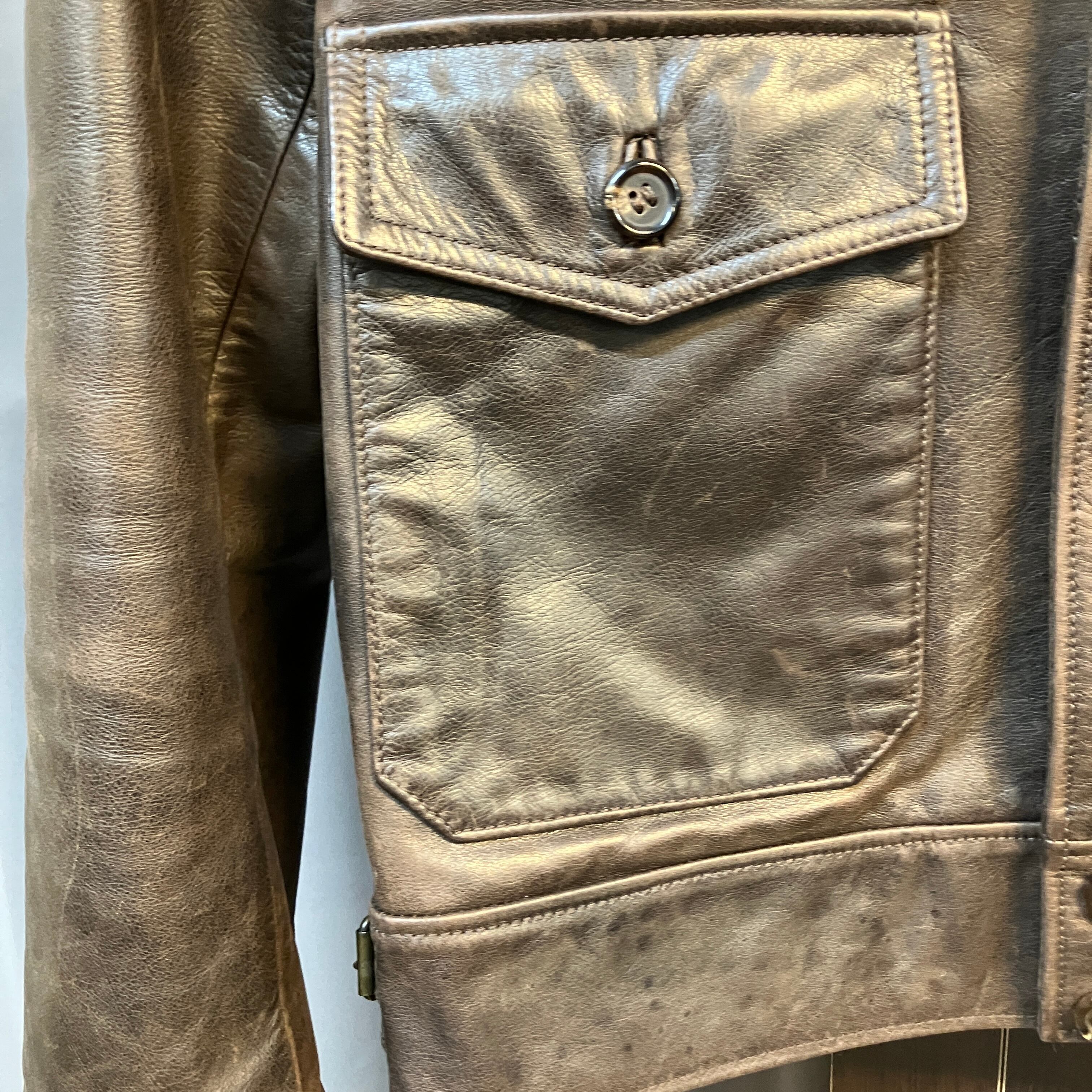 Cinquanta Brown Horsehide Leather Jacket 