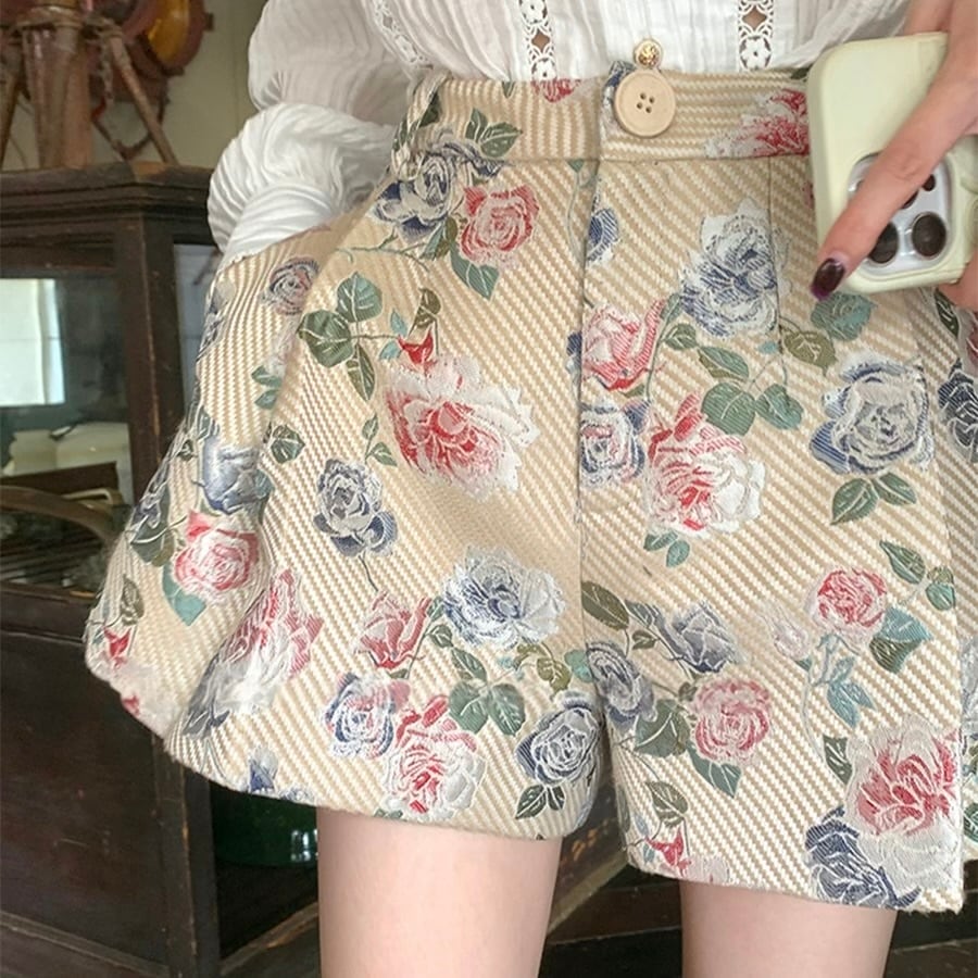 Floral jacquard shorts(花柄ジャガードショートパンツ) | ADORABLE