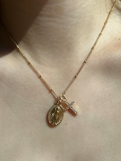 Maria Coin × CZ Cross Necklace