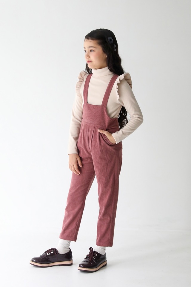 タートルネックフリルショルダートップス<Ivory>