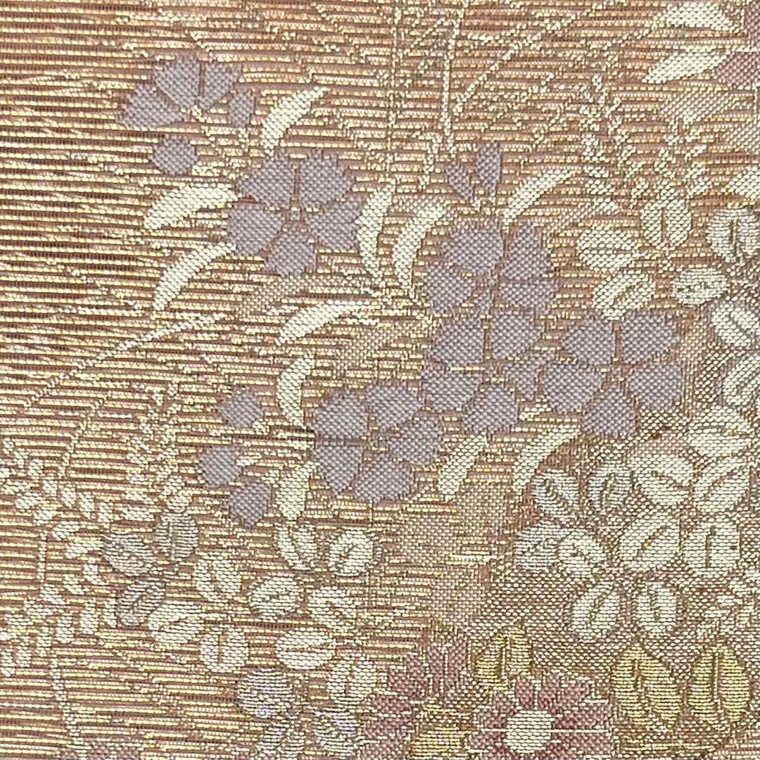 夏帯 袋帯 絽 撫子 菊 花模様 金通し 東雲色 O-3958 | リユース着物  