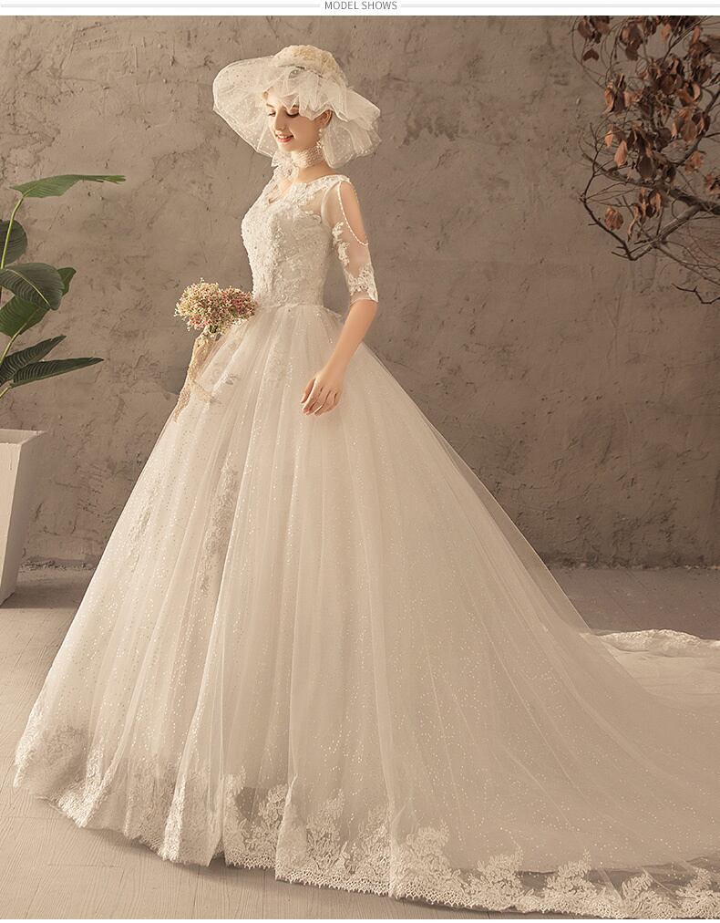 ウェディングドレス 11-13号 パニエ・ヴェール付き