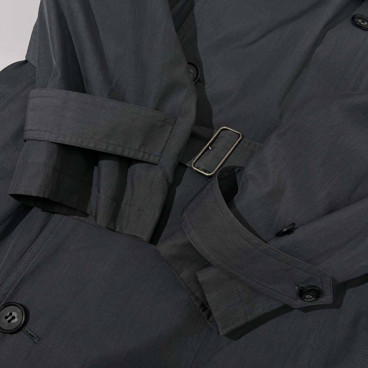 pierre cardin ピエールカルダン 裏地ストライプ トレンチコート 150~160/グレー系 レディース ビンテージ