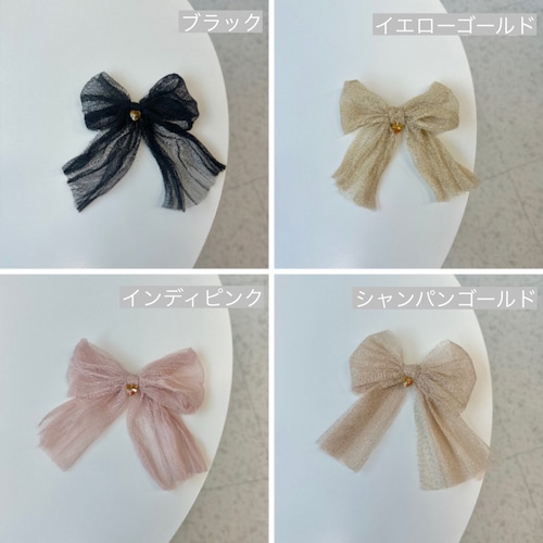 Chiffon ribbon brooch 全4色