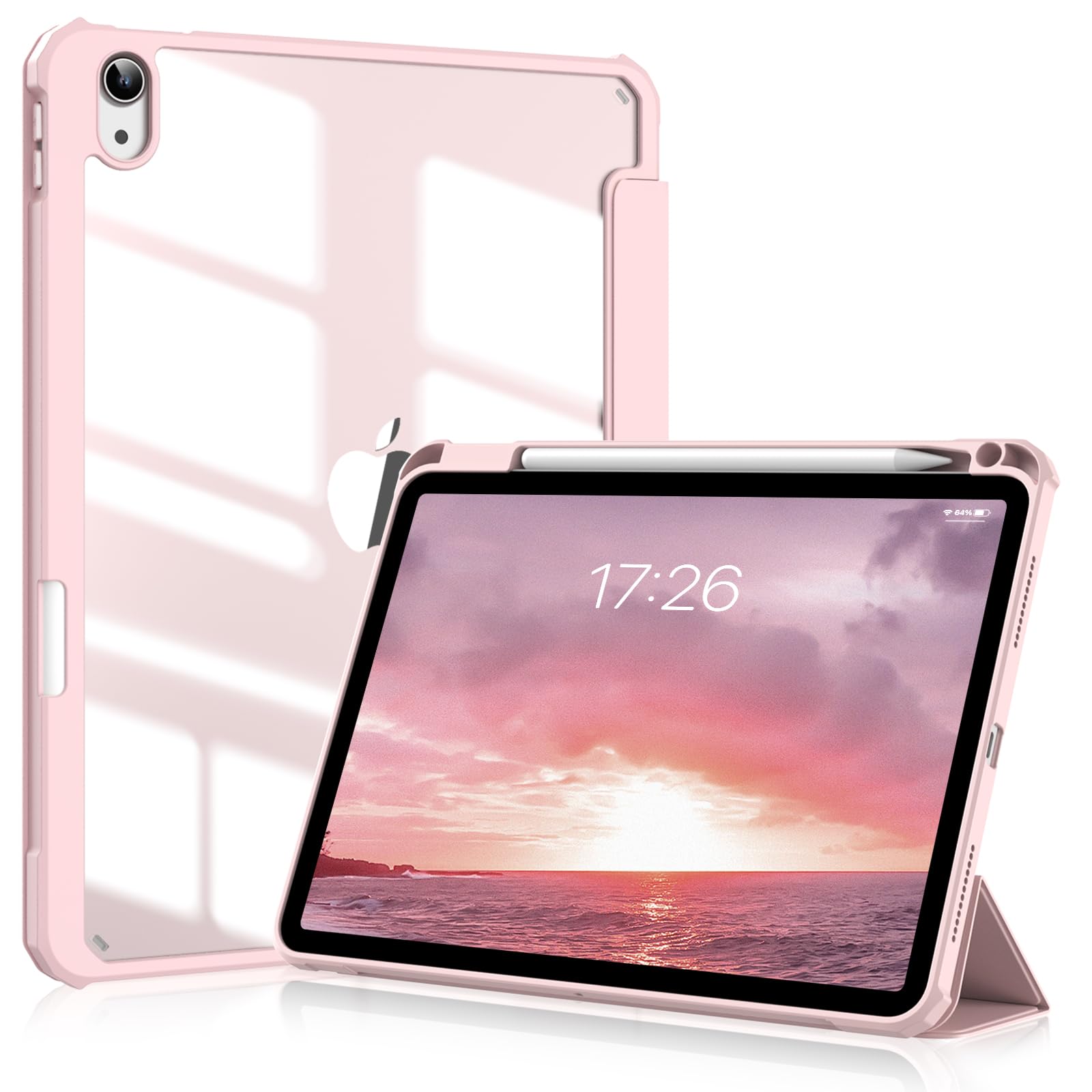 SQBEBS iPad 11世代 ケース A16 (2025) ペン収納 iPad 第11/10世代 10.9インチ (2022)ピンク