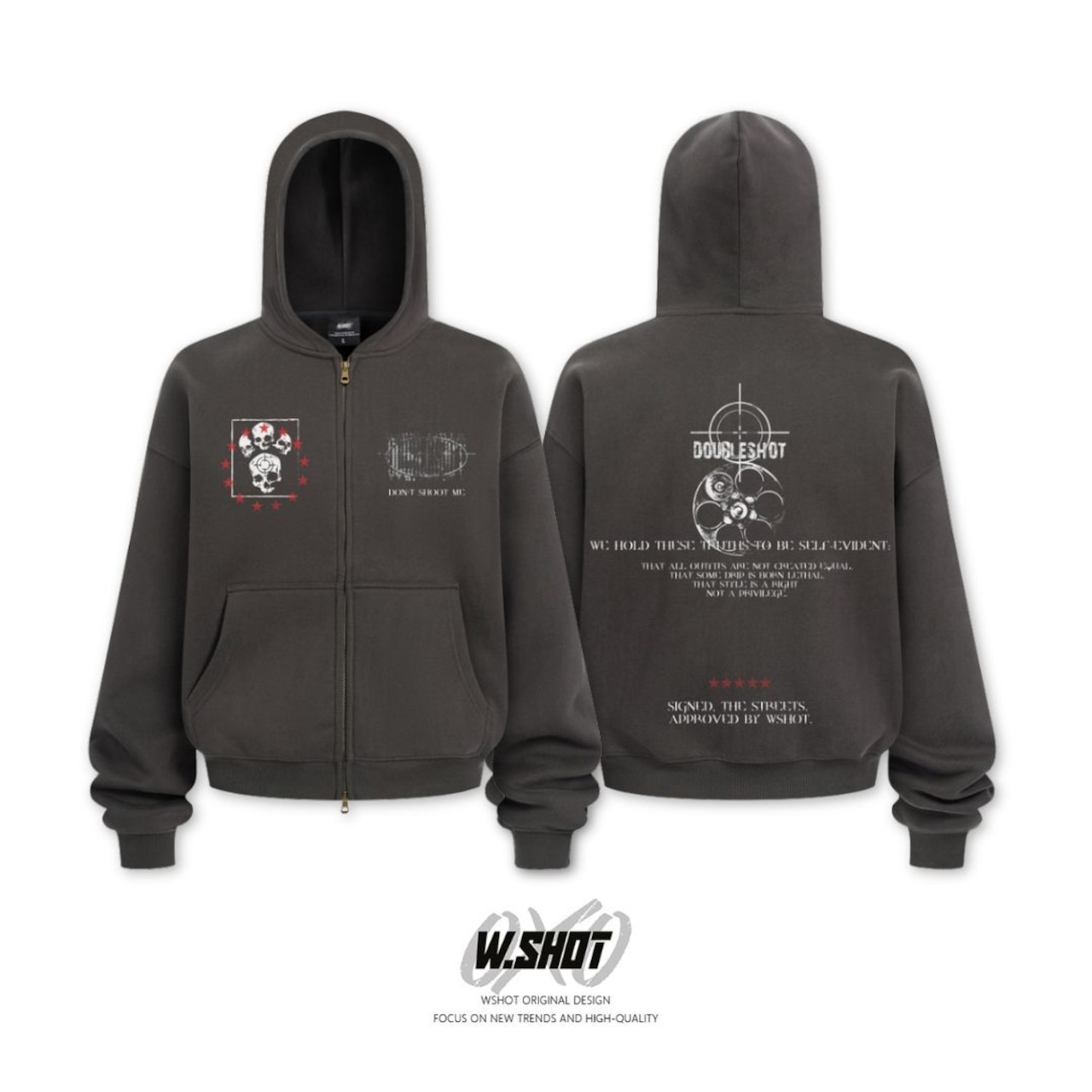 WSHOT Original Revolver boxy Zip Hoodie WS124