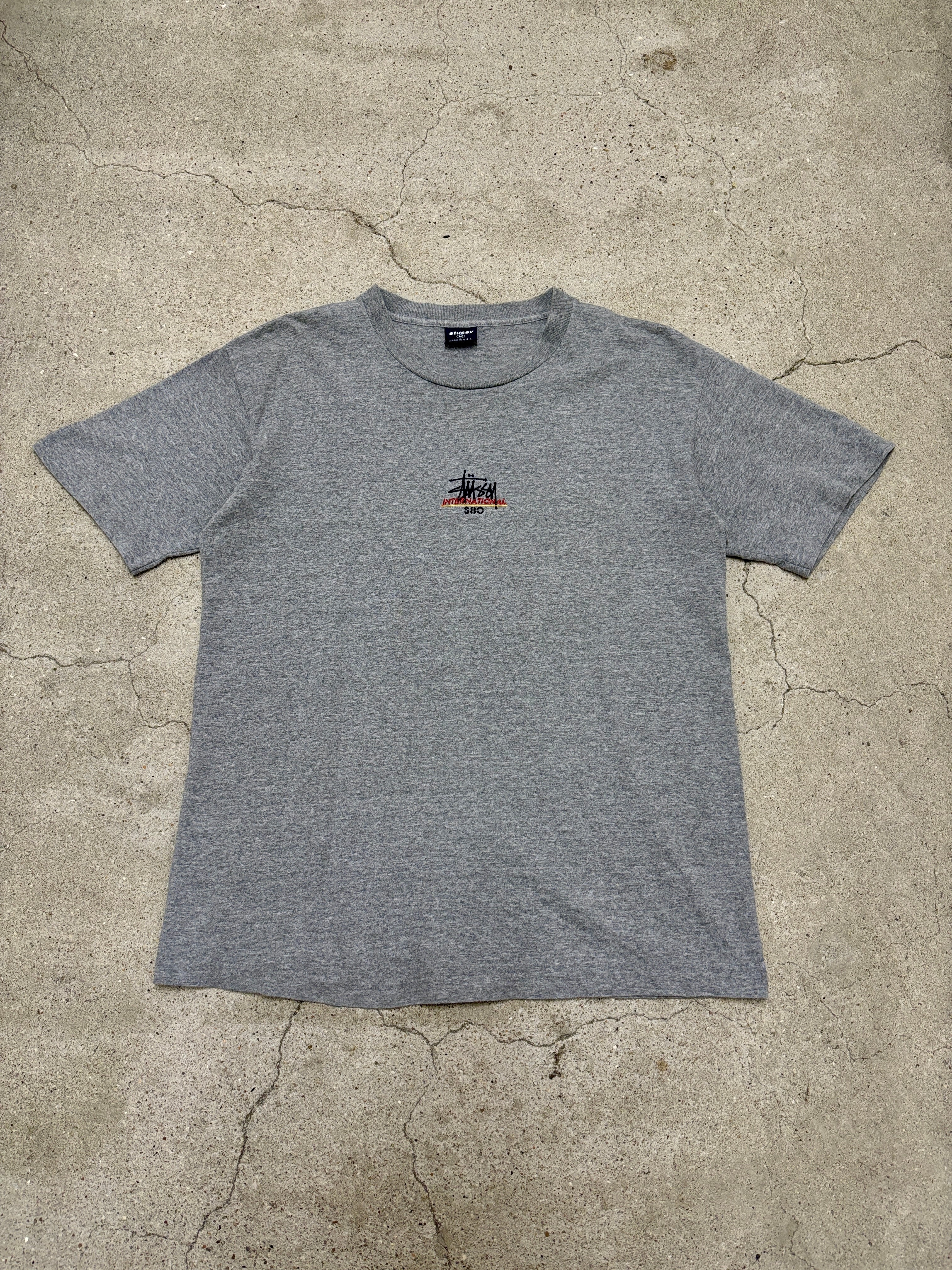 90s OLD STUSSY/Logo embroidery Tee/USA製/紺タグ/M/刺繍ロゴT/T