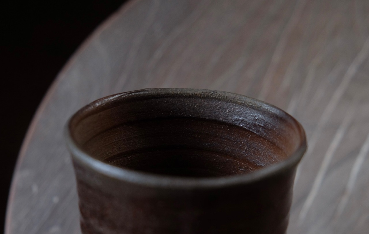 焼締麦酒杯/卯一　Yakishime beer cup/Uichi